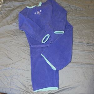 Vintage Girls LL Bean Fleece Top & Bottom Matching Set